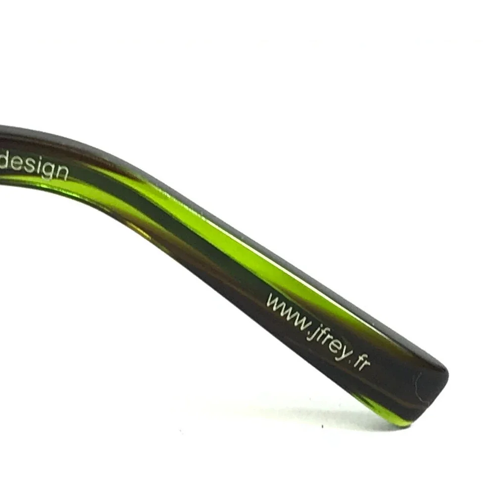 J.F. Rey Eyeglasses Frames JF2550 0040 Matte Black Green Horn Half Rim 55-19-140